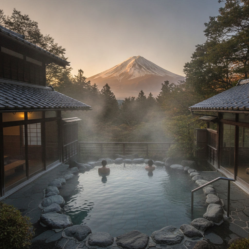 Tokyo-Fuji Weekend Planning: The Hakone Ryokan at JPY 80,000/Night With Fuji-View Rotenburo, the 70km Lakes Cycling Circuit & the Lawson Parking Lot That Became the Most Viral Fuji Photograph