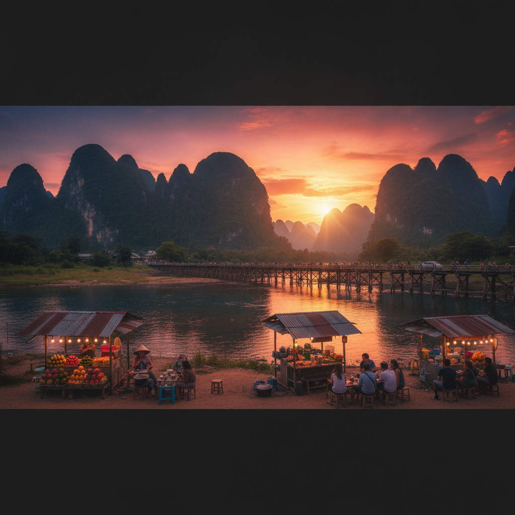 Vang Vieng Food & Night Scene Walk