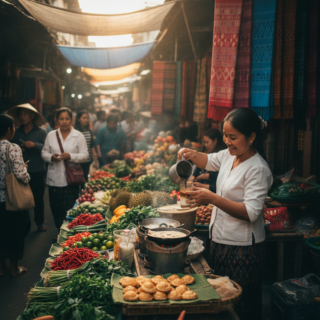 Vientiane Market & Lao Food Walk