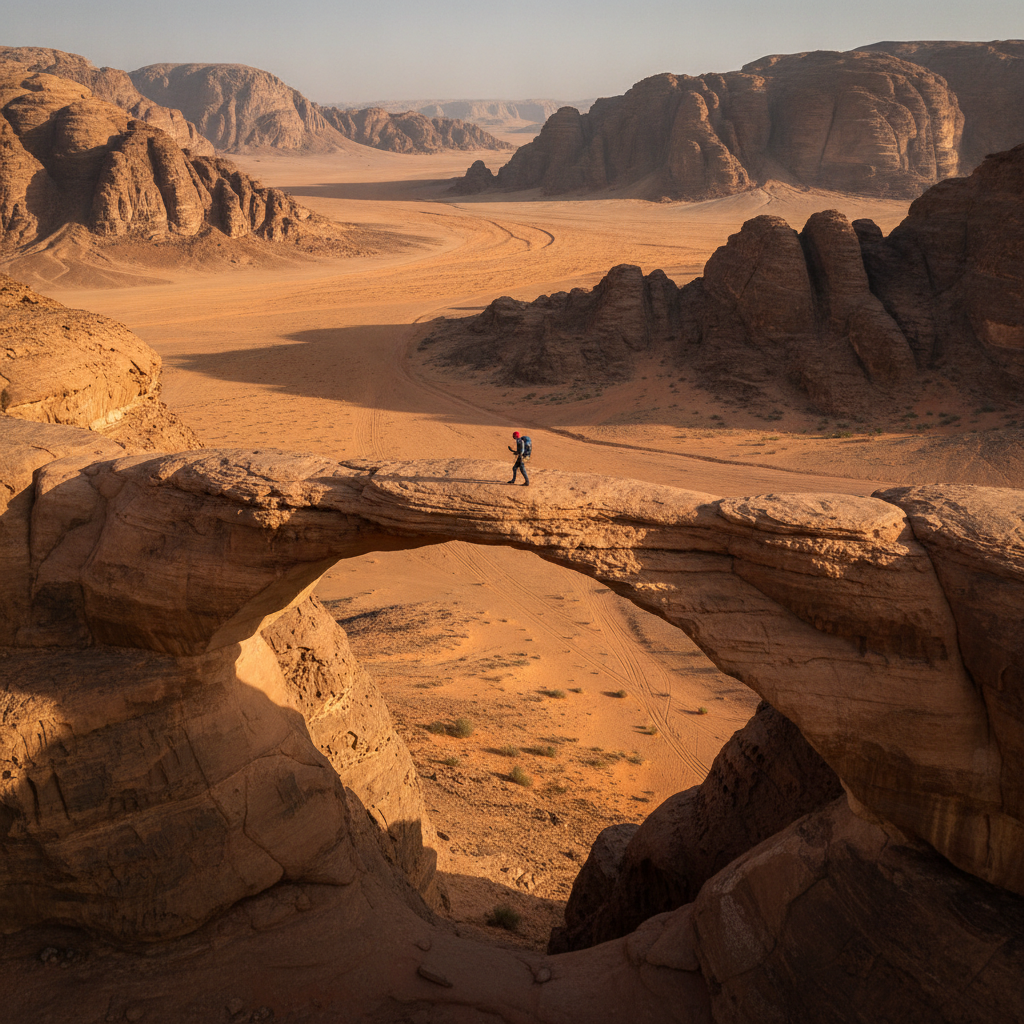 Wadi Rum Adventure: Rock Climbing, the Burdah Rock Bridge, the Jebel Rum Summit, and the Desert Multi-Day Trek