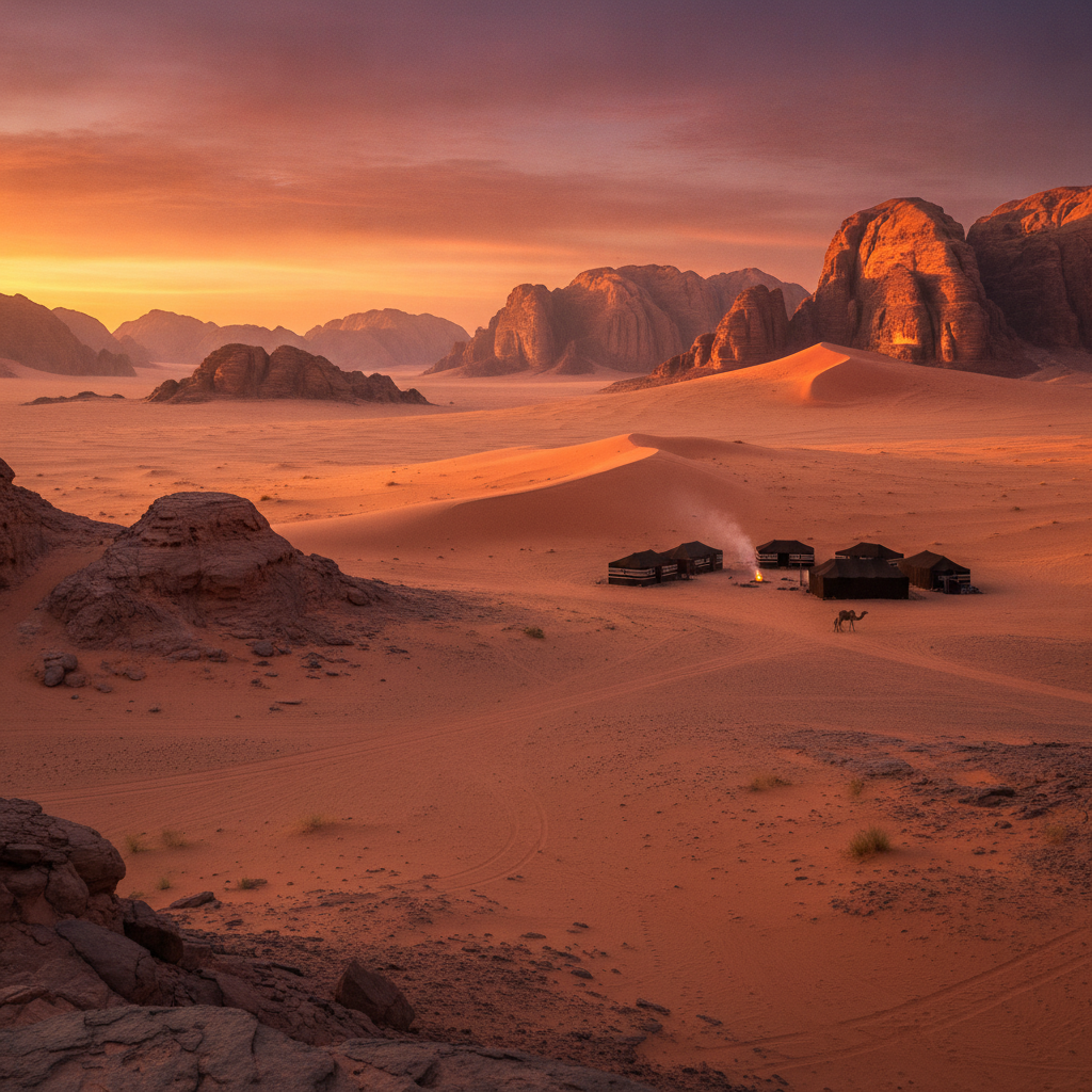 Wadi Rum Essential: The Seven Pillars of Wisdom, the Lawrence of Arabia Landscape, the Bedouin Jeep Safari, the Desert Night Camp, and the Most Dramatically Beautiful Desert on Earth