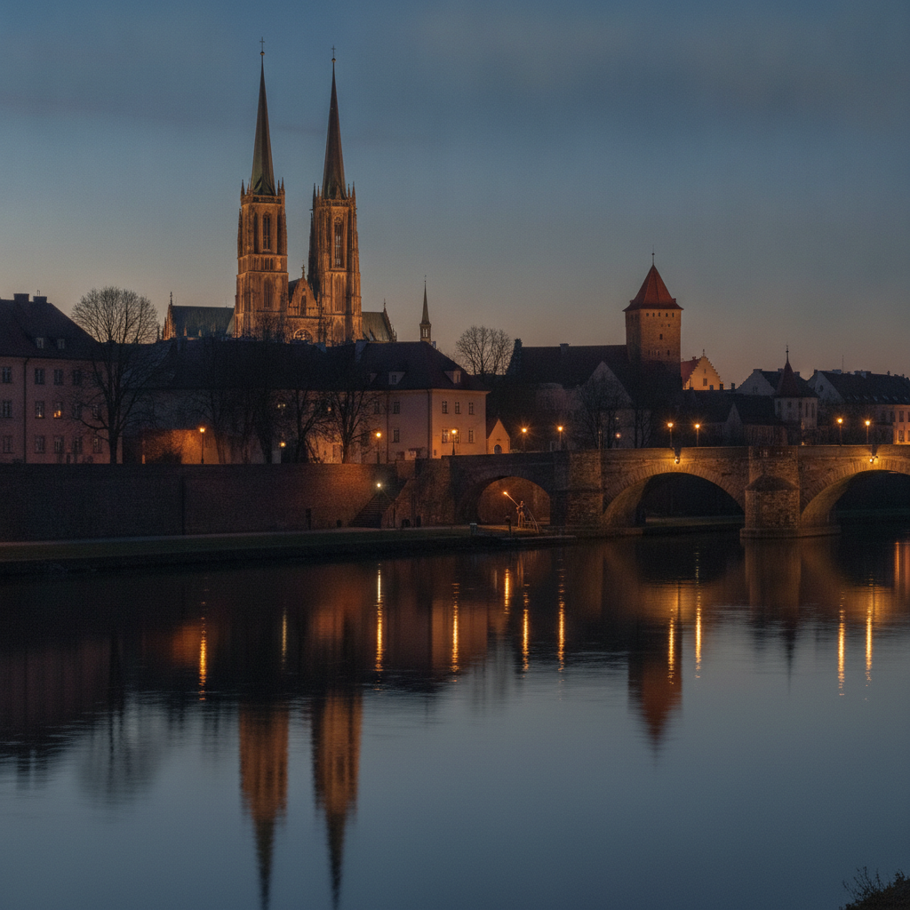 Wrocław Cathedral Island — Gothic Towers, Gas Lamps & the Odra Islands