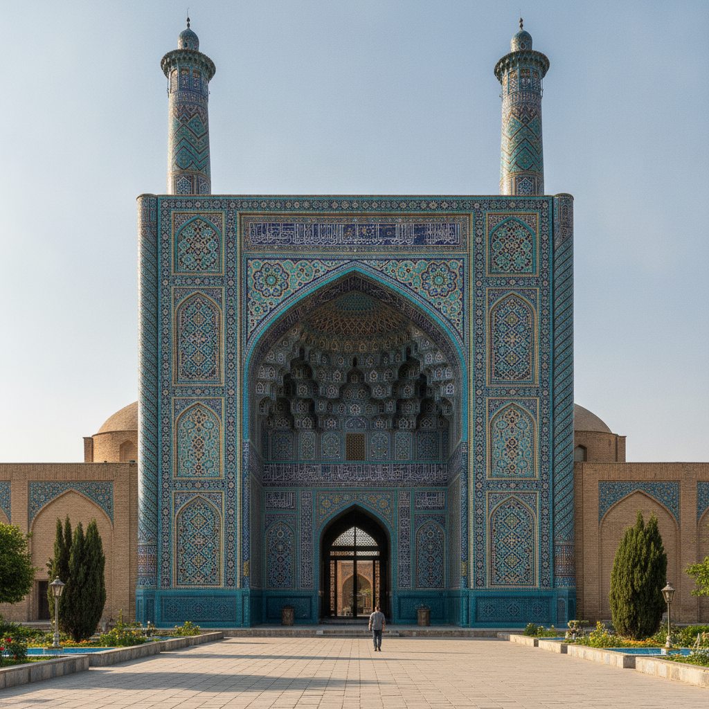 Jameh Mosque Twin Minarets Persian Masterpiece