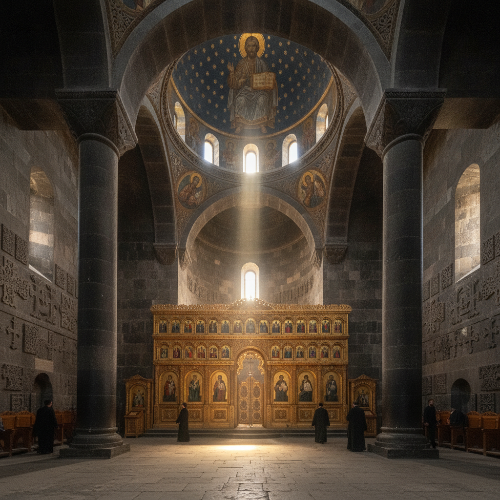 The English Word Carpet Deriving From Armenian Kapert Through Medieval Latin Carpita, the Akhtamar Church on Lake Van Built 915-921 CE Accessible Only From Turkey Not Armenia & the Etchmiadzin Cathedral Holding a Fragment of Noah's Ark Brought From Mount Ararat in the 4th Century