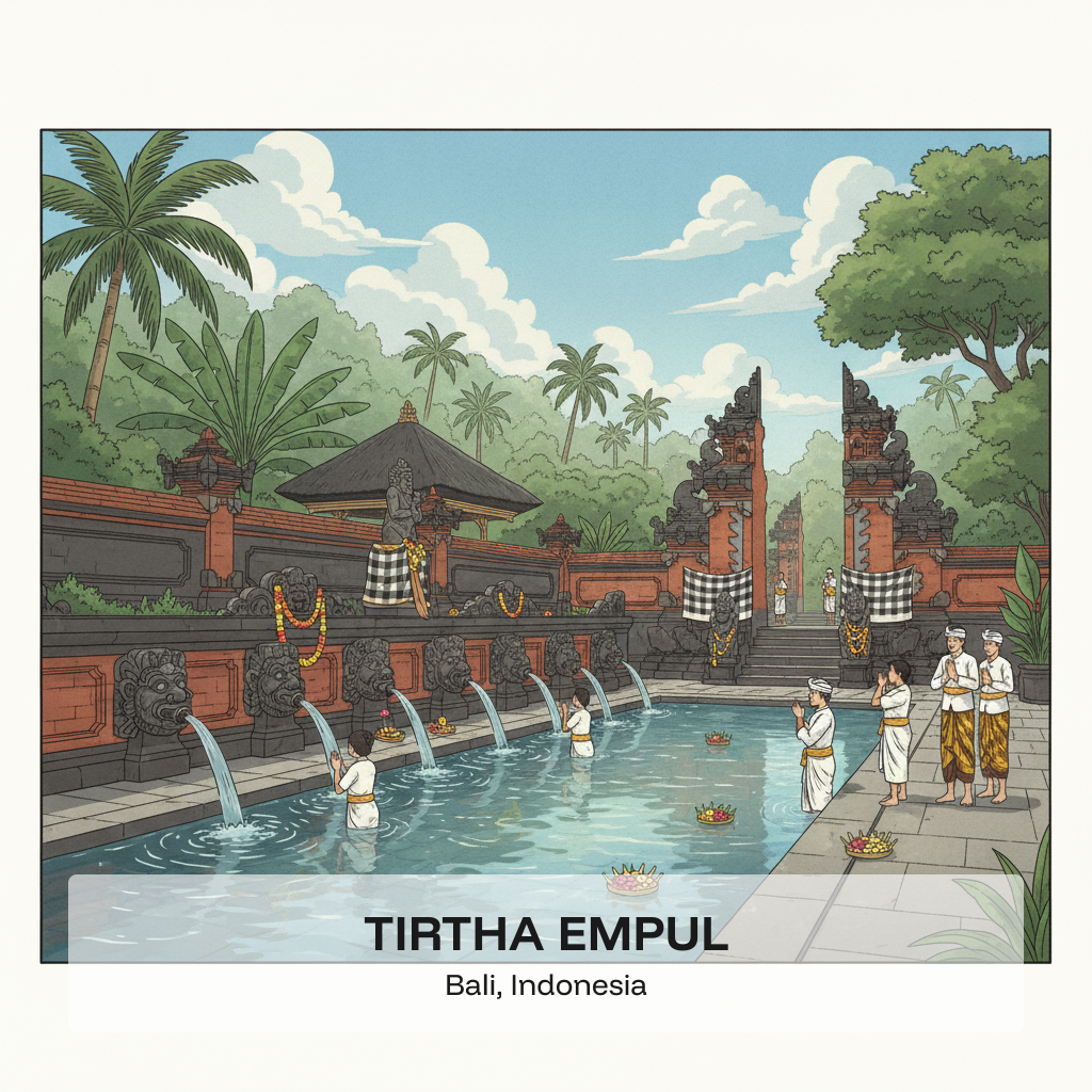 Tirtha Empul — Temple de la source sacrée et rituel de purification