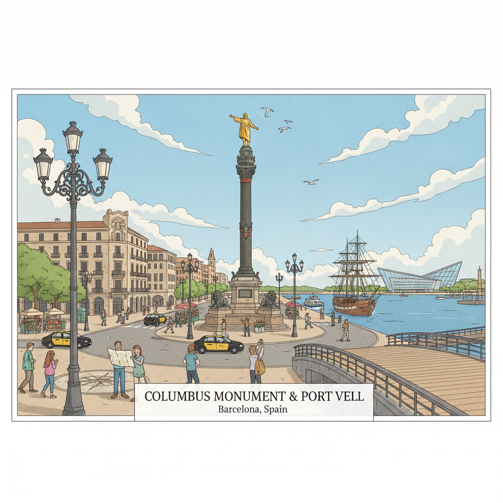 Monument à Colomb et Port Vell — La porte de la mer