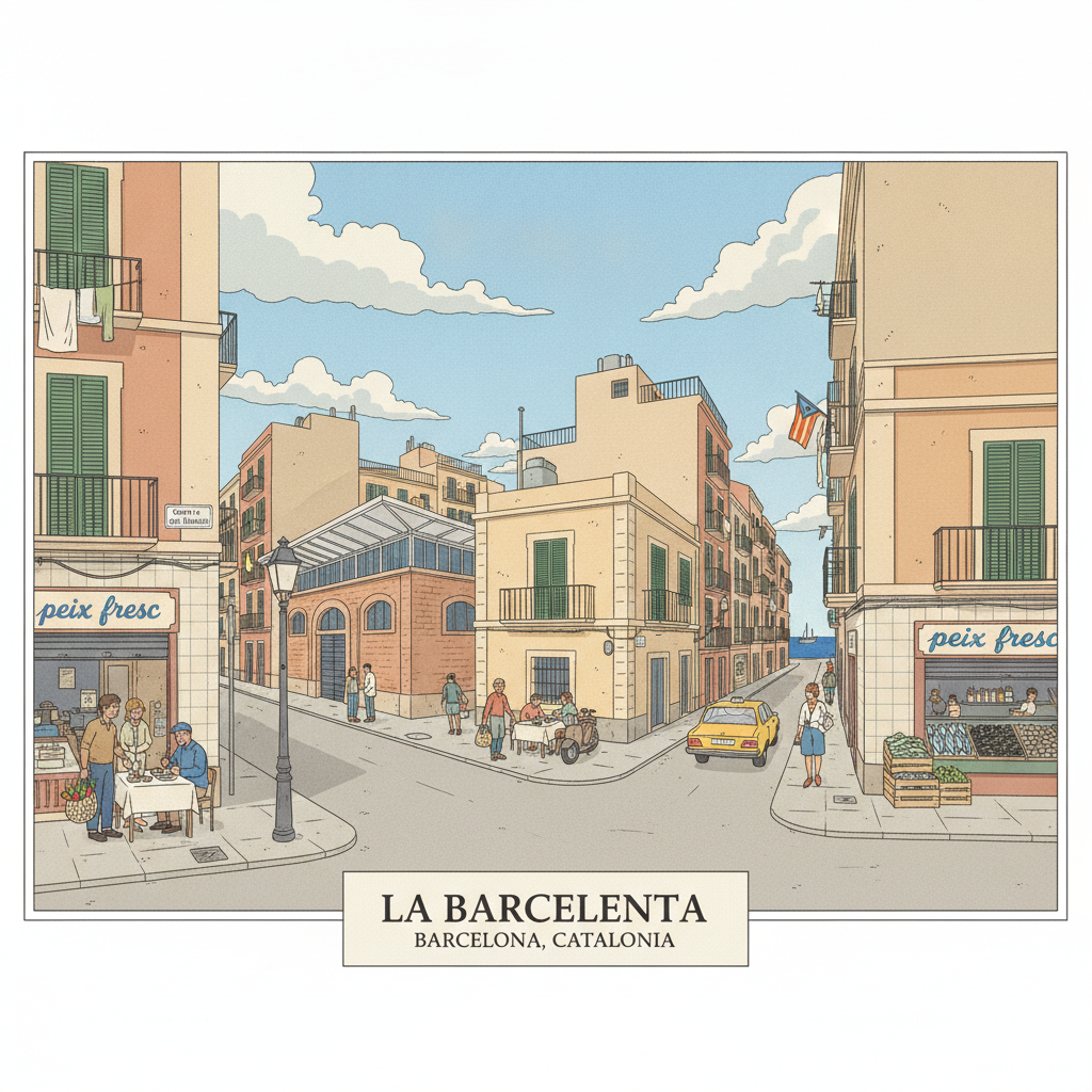 La Barceloneta — La grille du XVIIIe siècle au bord de la mer