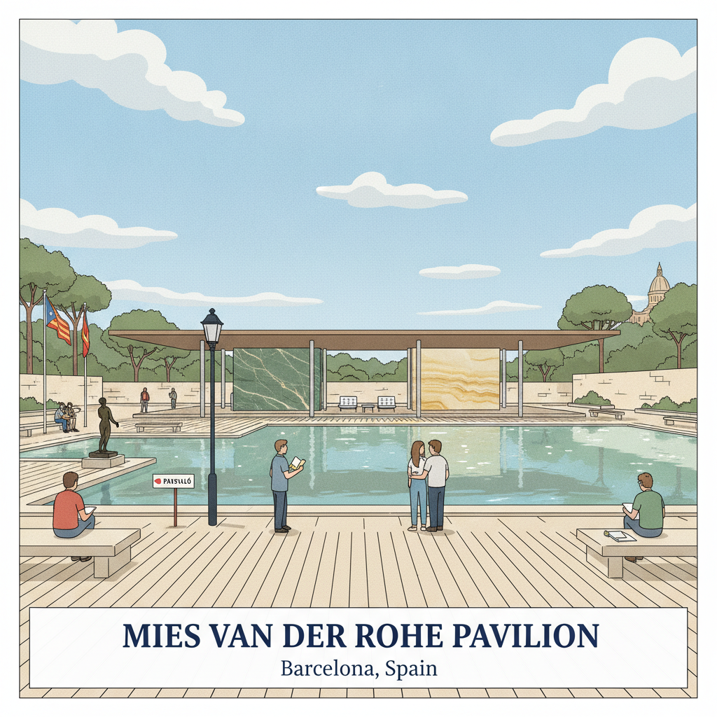 Pavillon Mies van der Rohe — Un Manifeste en Pierre et Eau