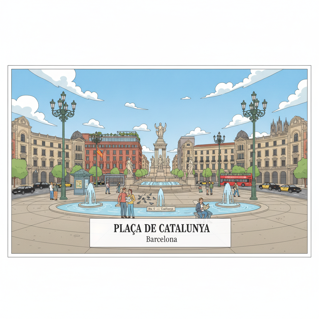 Plaça de Catalunya — Le cœur de Barcelone
