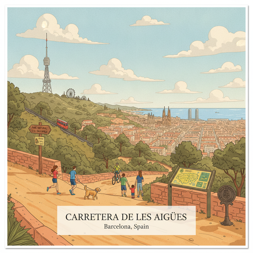 Carretera de les Aigües — La promenade à flanc de colline
