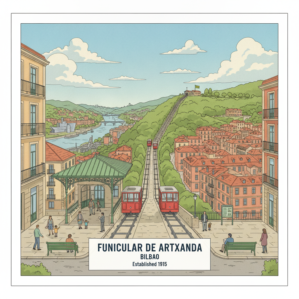 Funiculaire d'Artxanda et vues sur Bilbao