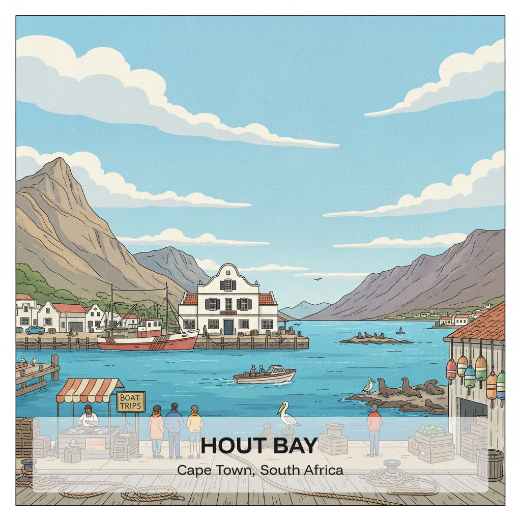 Hout Bay — Le Port de la République et l'Île Duiker