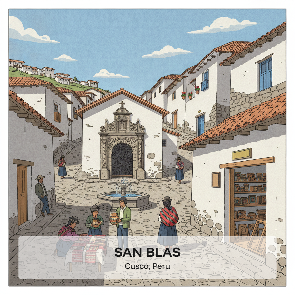 San Blas : Le quartier des artistes et le barrio colonial