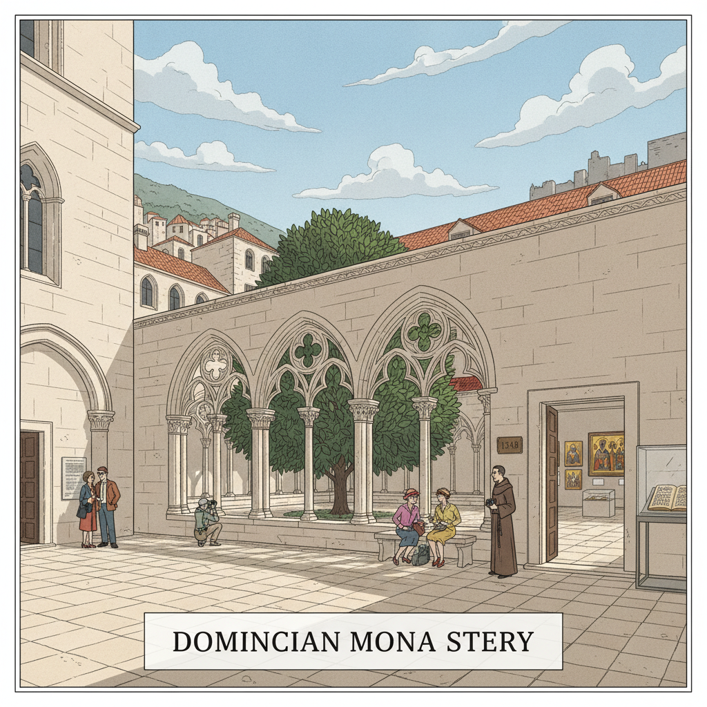Monastère dominicain — le cloître gothique et les retables de la Renaissance