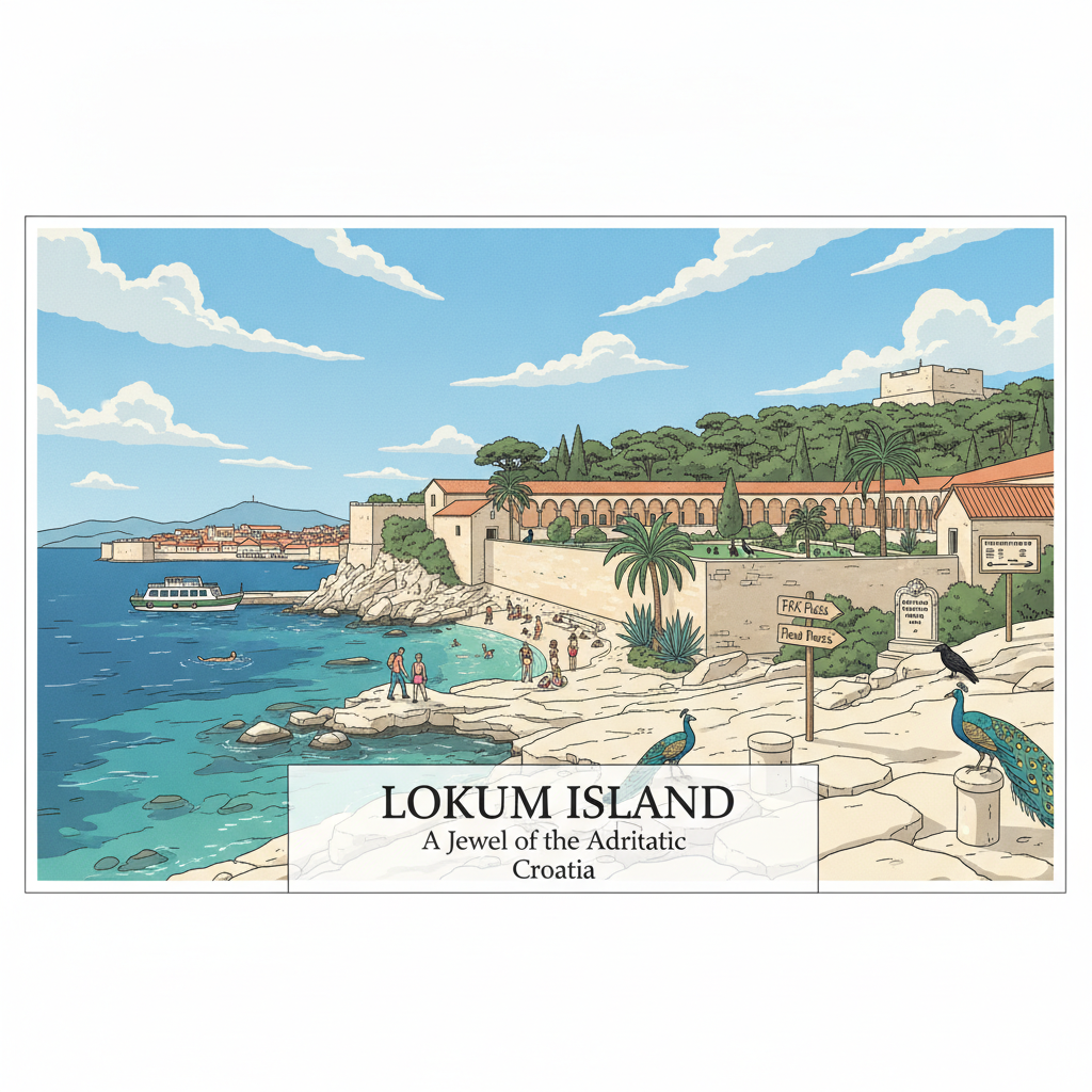 Île de Lokrum — le monastère bénédictin et la plage naturiste