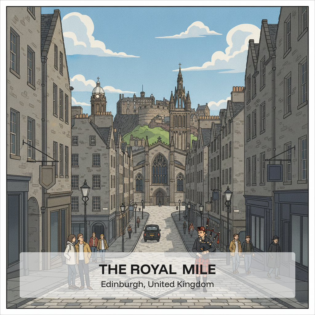 Die Royal Mile — Edinburghs mittelalterliche Hauptstraße