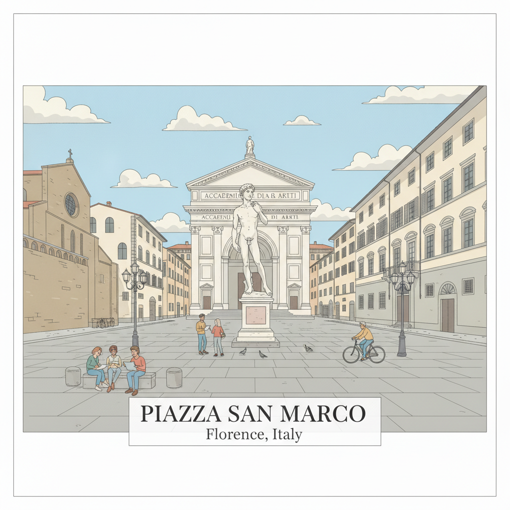 Piazza San Marco et l'Accademia di Belle Arti