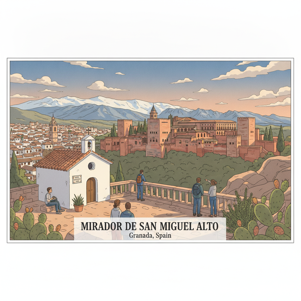 Mirador de San Miguel Alto — L'Alhambra Vue d'en Haut