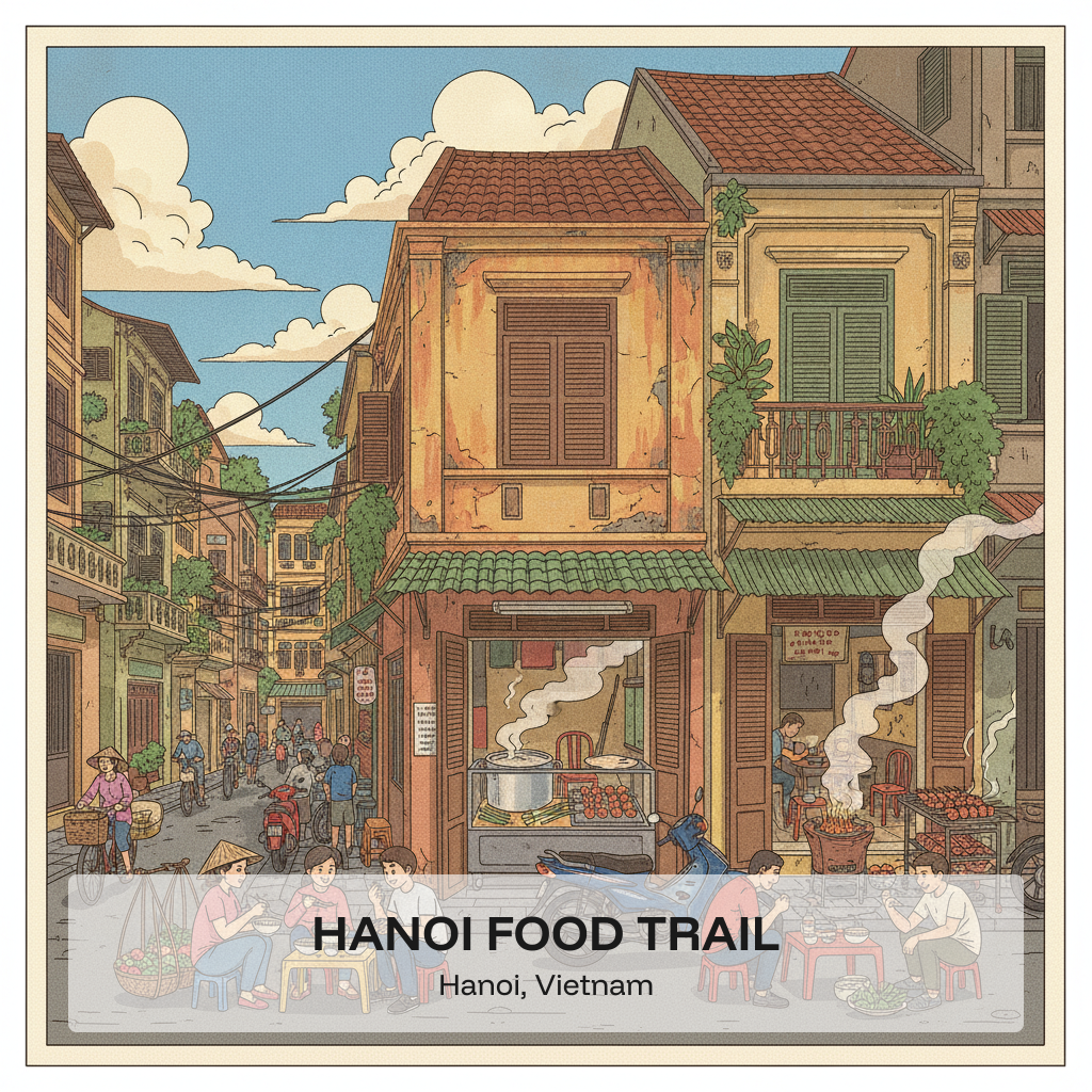 Sentier Gourmand de Hanoï — Phở, Bún Chả & Bánh Cuốn