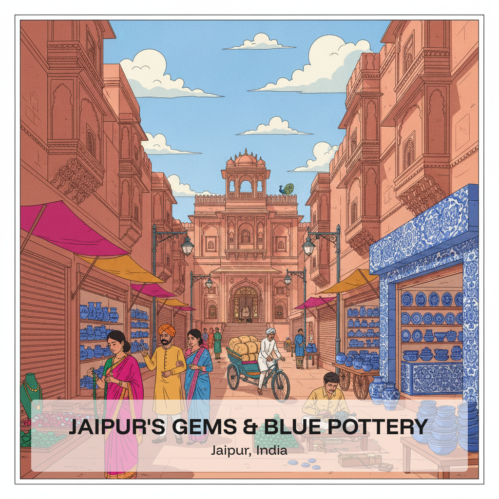Pierres Précieuses et Poterie Bleue de Jaipur – L'Économie Artisanale