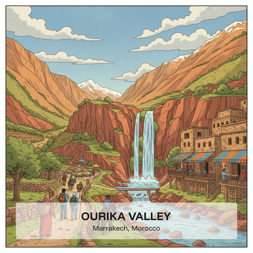 Vallée de l'Ourika — Villages Berbères & Cascades