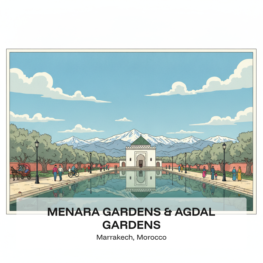 Jardins de la Menara & Jardins de l'Agdal — Jardins Impériaux de Plaisir de Marrakech