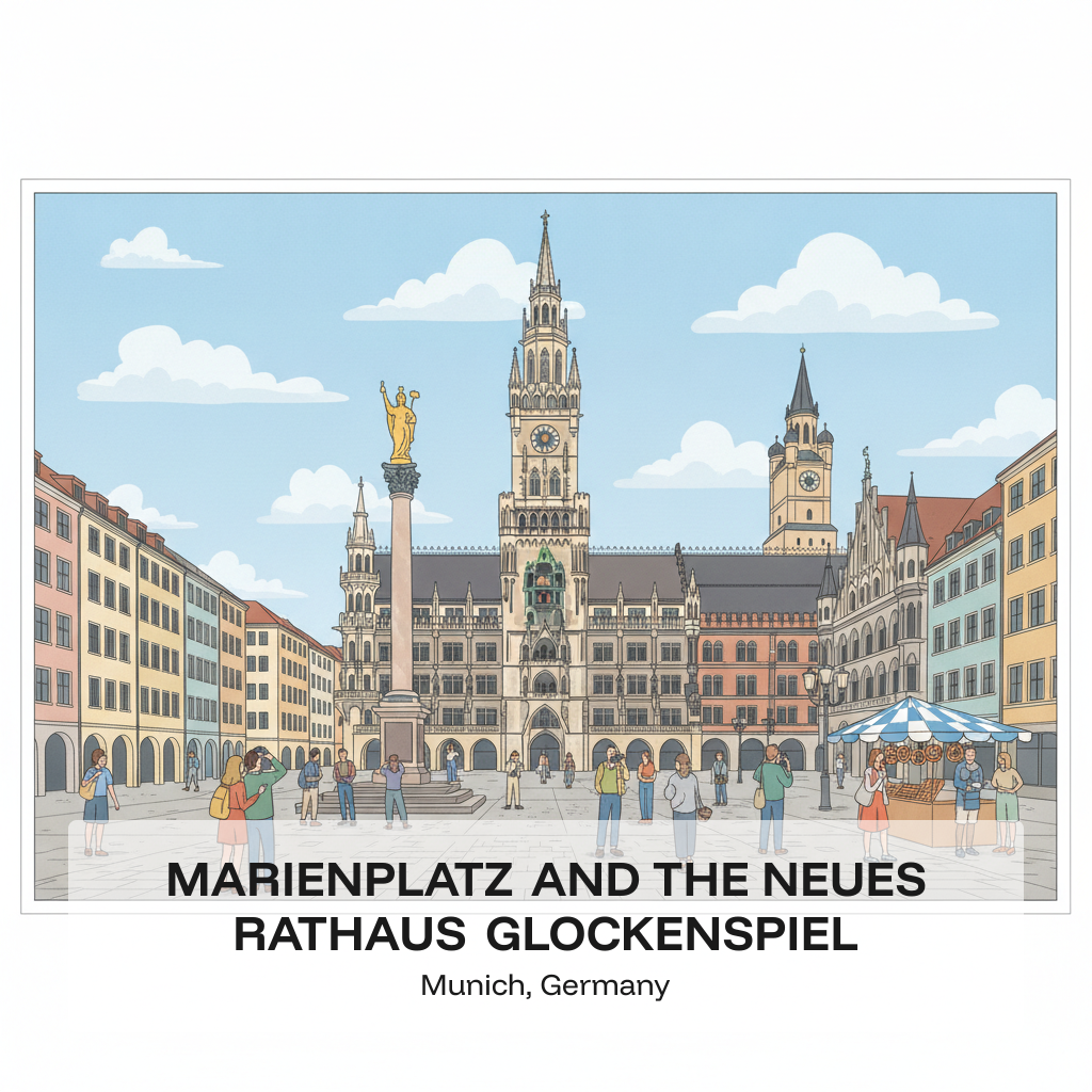 Marienplatz et le Glockenspiel du Neues Rathaus