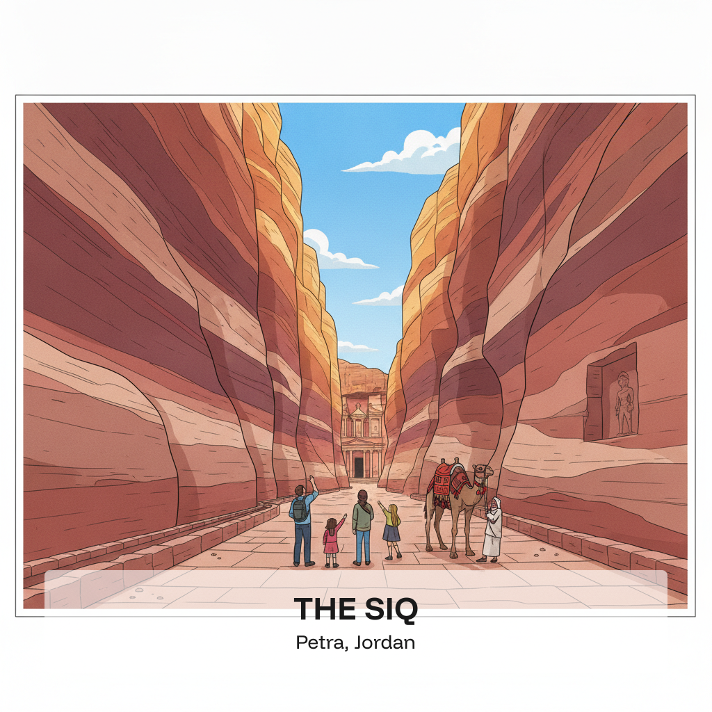Le Siq – L'entrée du canyon long d'un kilomètre