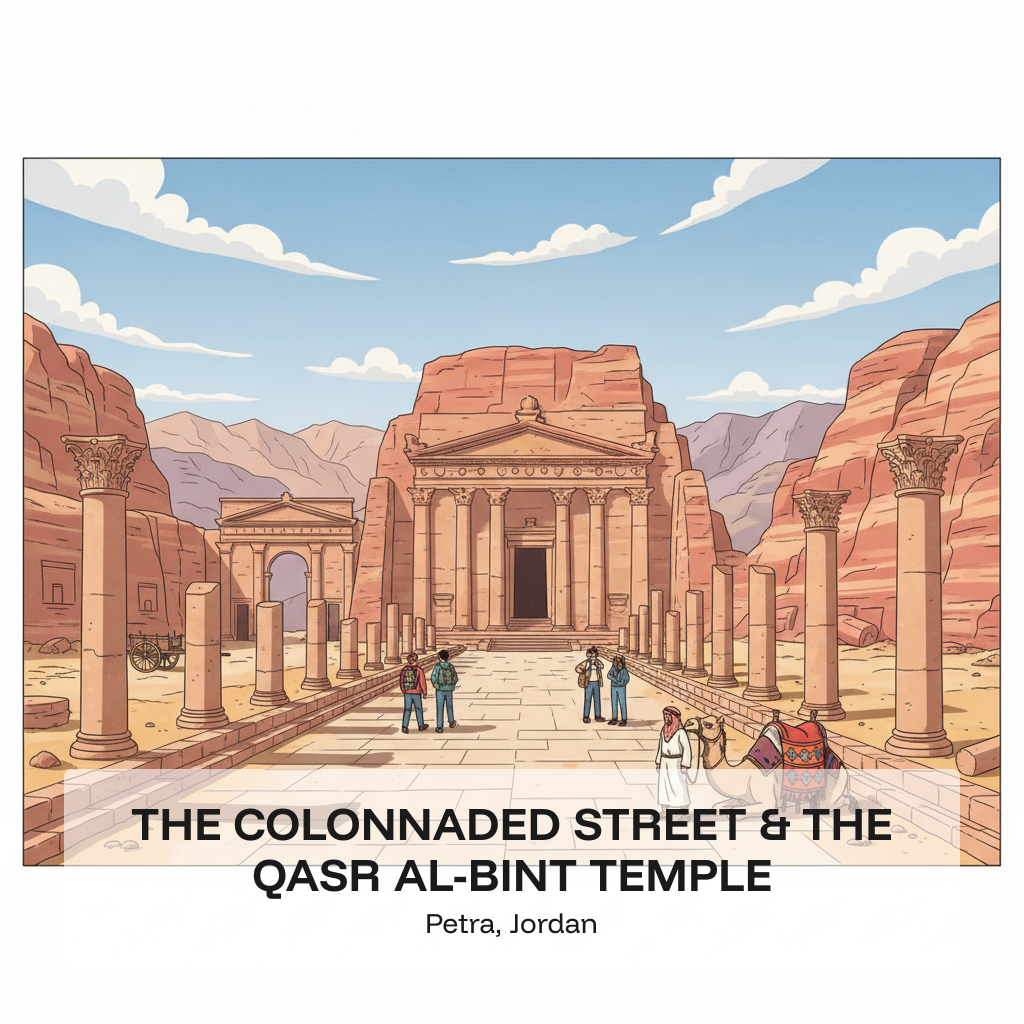 La Rue à Colonnades et le Temple de Qasr al-Bint