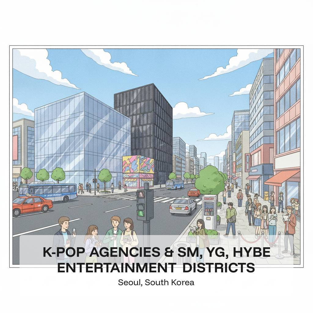 Agences K-Pop et Districts de Divertissement SM, YG, HYBE