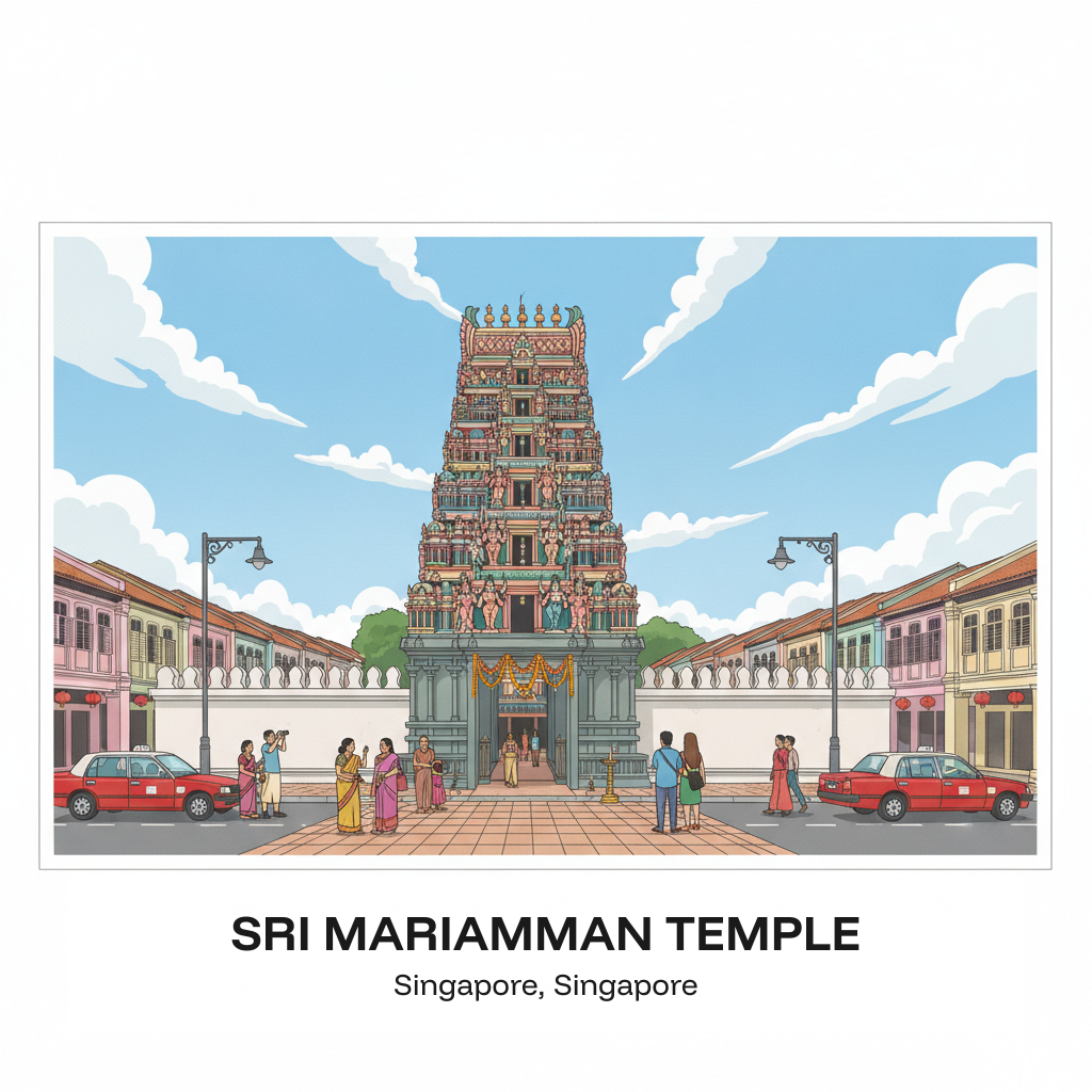 Temple Sri Mariamman — Le plus ancien temple hindou de Singapour