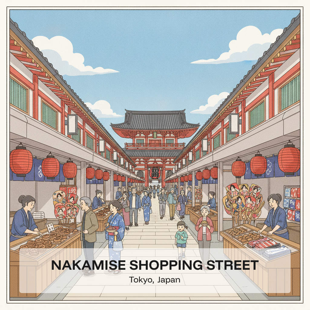 Rue commerçante Nakamise — 250 mètres de souvenirs traditionnels