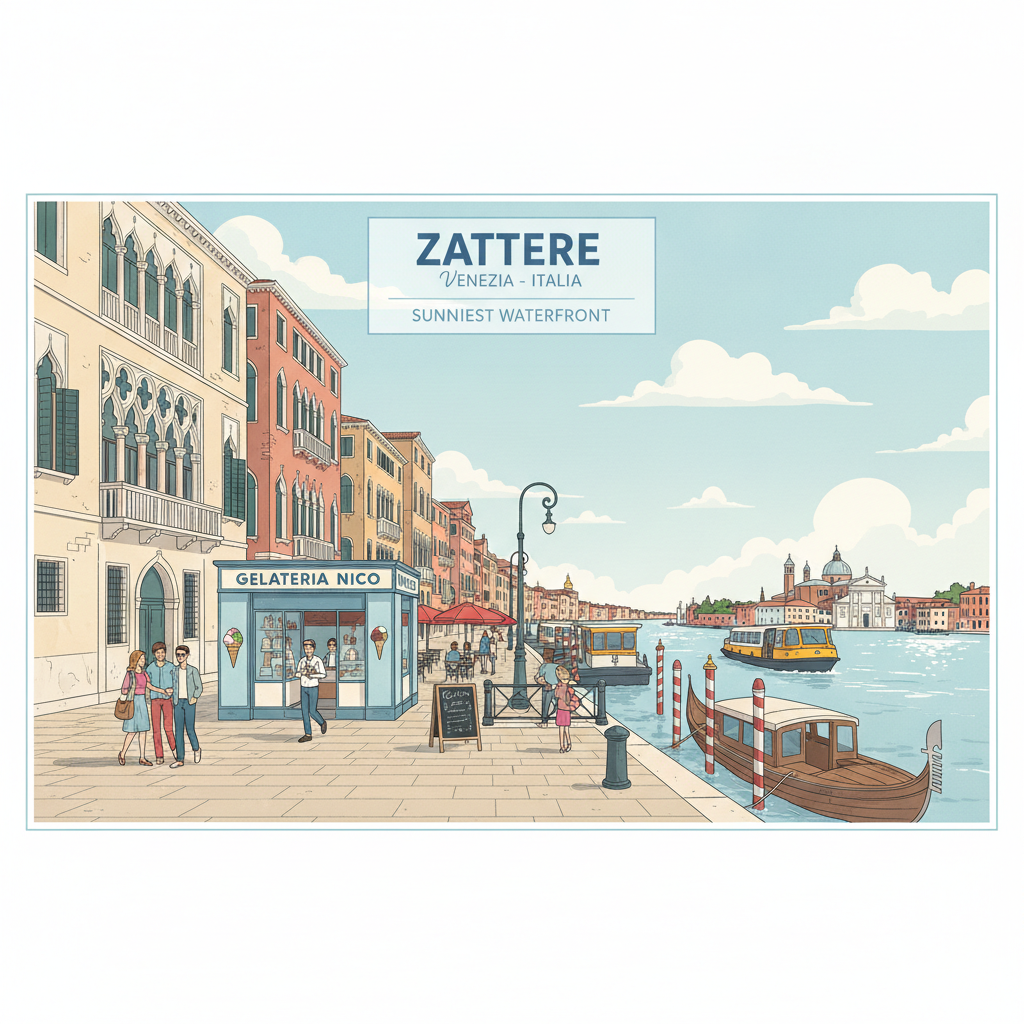 Front de mer des Zattere — La promenade sud ensoleillée de Dorsoduro