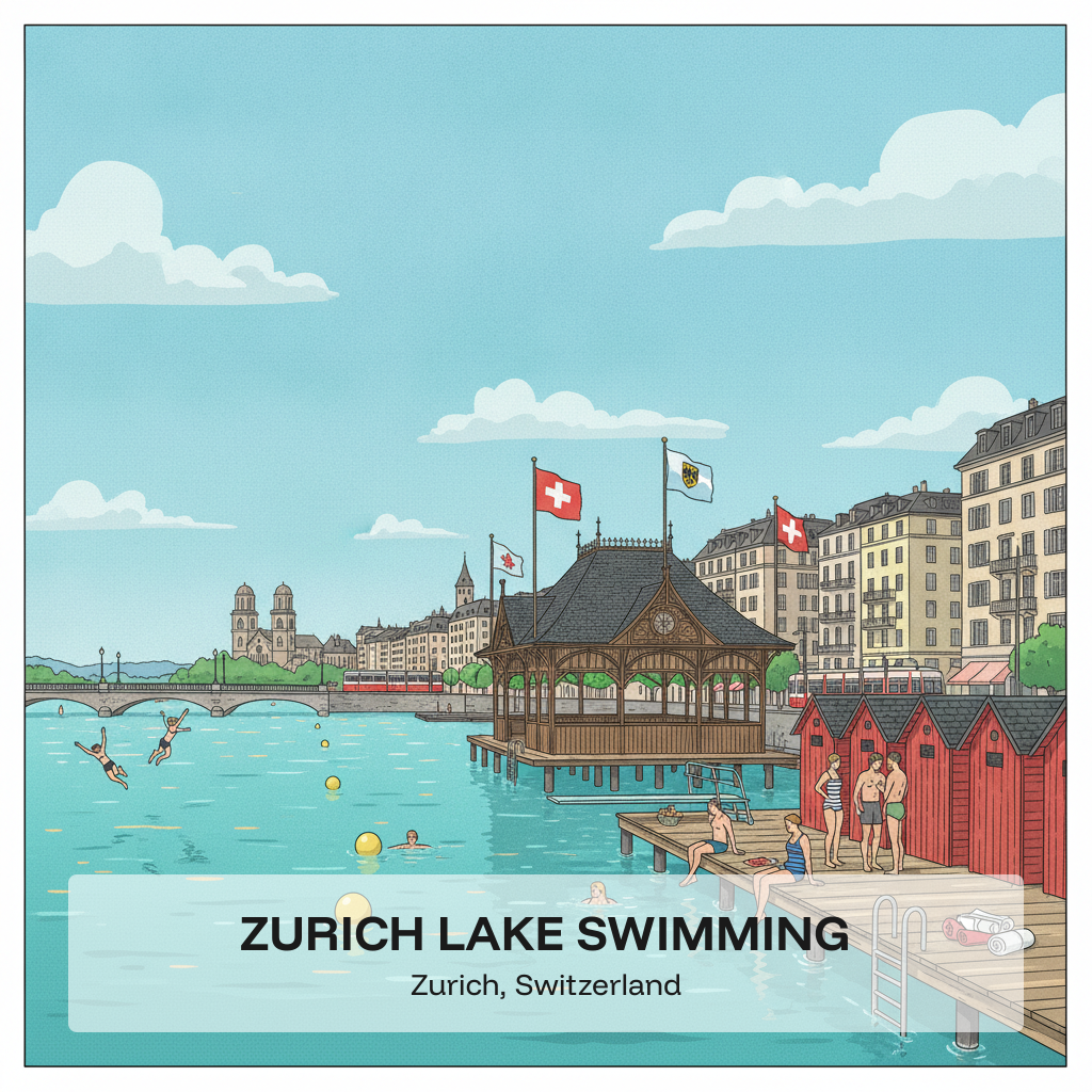 Baignade dans le lac de Zurich — La tradition estivale des Seebäder
