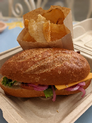 Roast Beef and Smoked Cheddar on a Hoagie Roll