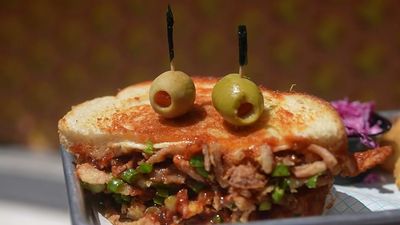 BBQ Pork Muenster Grilled Cheese — photo from a ParkEats review