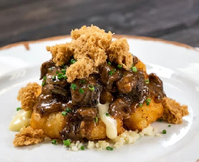 Black & Tan Beef Potato Puffs
