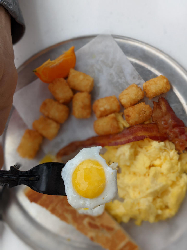 Calculated Breakfast = E x 2 + (B+P)/T — photo from a ParkEats review