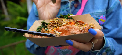 Chicken-Coconut Curry Sweet Potato — photo from a ParkEats review