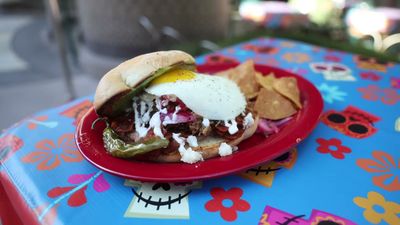 Chilaquiles Carnitas Torta — photo from a ParkEats review