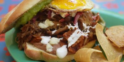 Chilaquiles Carnitas Torta
