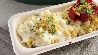 Savory Kugel Mac & Cheese — photo from a ParkEats review