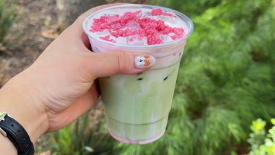 Strawberry Matcha Latte — photo from a ParkEats review