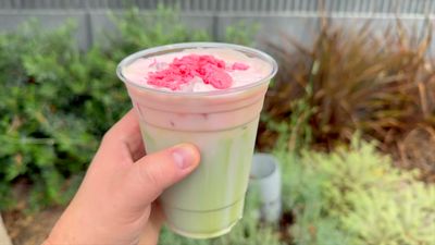 Strawberry Matcha Latte — photo from a ParkEats review
