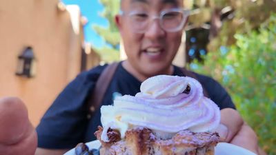 Taro Bread Pudding — photo from a ParkEats review