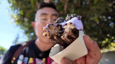 Ube Cheesecake Churro — photo from a ParkEats review