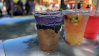 Vietnamese Coffee with Ube Sweet Cream Foam — photo from a ParkEats review