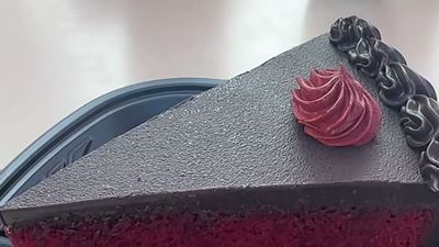 Villainous Red Velvet Cake — photo from a ParkEats review