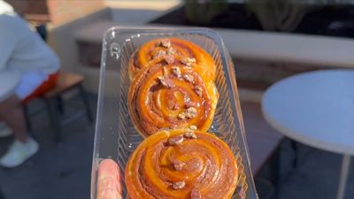 Candy Painted Cinnamon Rolls