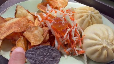 Cheeseburger Steamed Pods - Bao Buns — photo from a ParkEats review
